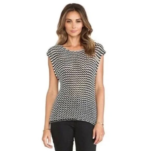 Trina Turk Black and White Knit Top - Picture 2 of 6
